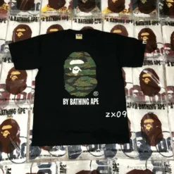 Hypeyourbeast Clothes BAPE Tiger Pattern Camouflage Ape Man Initial Print Tee Shirt 'BLACK' 25 Hypeyourbeast Clothes BAPE Tiger Pattern Camouflage Ape Man Initial Print Tee Shirt 'BLACK'