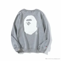Hypeyourbeast BAPE X RUSSELL ATHLETIC Joint Pullover Long Sleeve Shirt 'GREY'