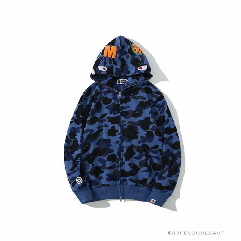 Hypeyourbeast Clothes BAPE Camo Hoodie Shark Head 'NAVY BLUE' 1 Hypeyourbeast Clothes BAPE Camo Hoodie Shark Head 'NAVY BLUE'