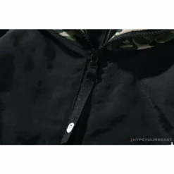 Hypeyourbeast BAPE X FCRB Joint Double Zip Camouflage Hoodie 'BLACK' Clothes