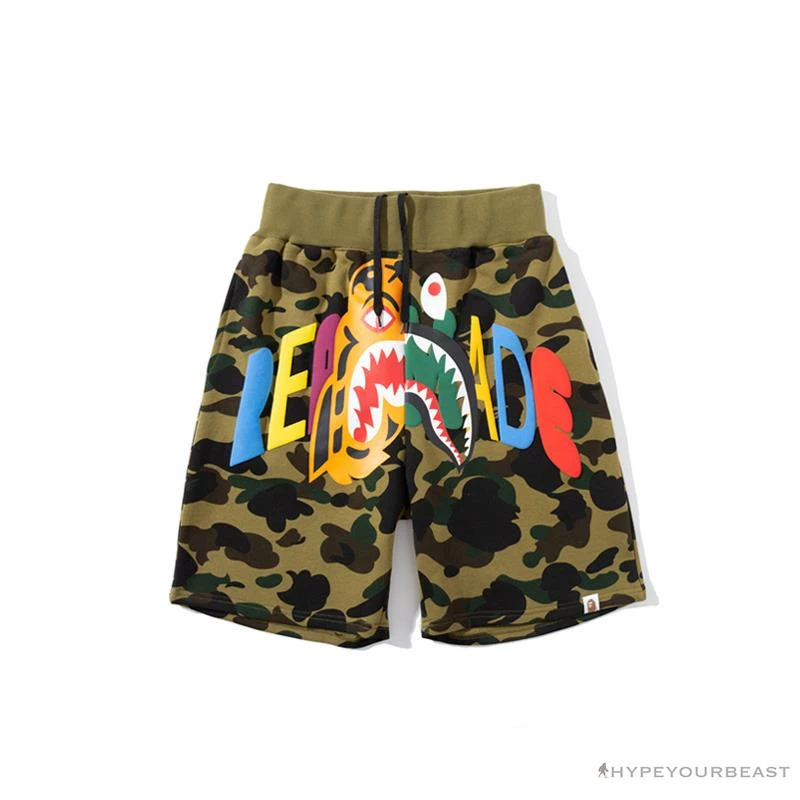 Hypeyourbeast Clothes BAPE X READYMADE Tiger Head Foam Camouflage Shorts 'GREEN' 1 Hypeyourbeast Clothes BAPE X READYMADE Tiger Head Foam Camouflage Shorts 'GREEN'