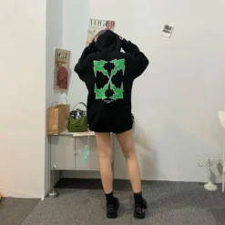 HypeYourBeast Hoodies & Jackets Off-White Green Hoodie - Black 47 HypeYourBeast Hoodies & Jackets Off-White Green Hoodie - Black