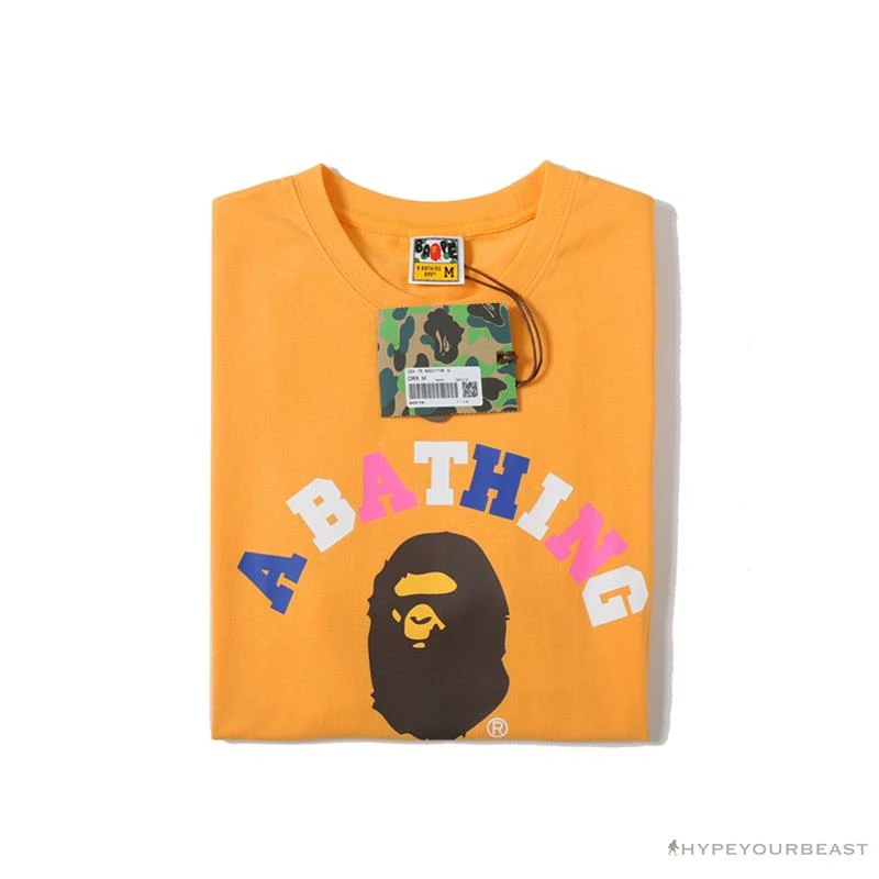 Hypeyourbeast Clothes BAPE Little Ape Head Colorful Classic Tee Shirt 'YELLOW' 3 Hypeyourbeast Clothes BAPE Little Ape Head Colorful Classic Tee Shirt 'YELLOW'