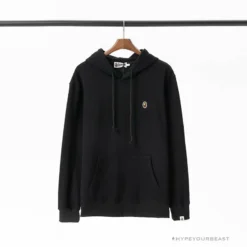 Hypeyourbeast BAPE Classic Ape Head Embroidered Standard Cotton Terry Hoodie 'BLACK' Clothes