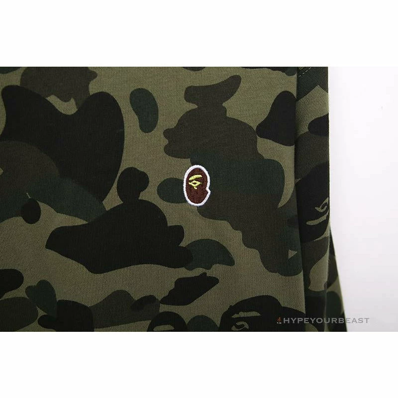 Hypeyourbeast Clothes BAPE Classic Ape Head Embroidered Camouflage Long Sleeve Shirt 'GREEN' 4 Hypeyourbeast Clothes BAPE Classic Ape Head Embroidered Camouflage Long Sleeve Shirt 'GREEN'