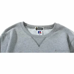 Hypeyourbeast BAPE X RUSSELL ATHLETIC Joint Pullover Long Sleeve Shirt 'GREY'