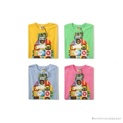 Hypeyourbeast BAPE Baby Milo Color Square Ape Head Tee Shirt 'BLUE' Clothes