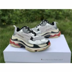 Hypeyourbeast Balenciaga BCG Triple S Sneakers Silver Grey Red