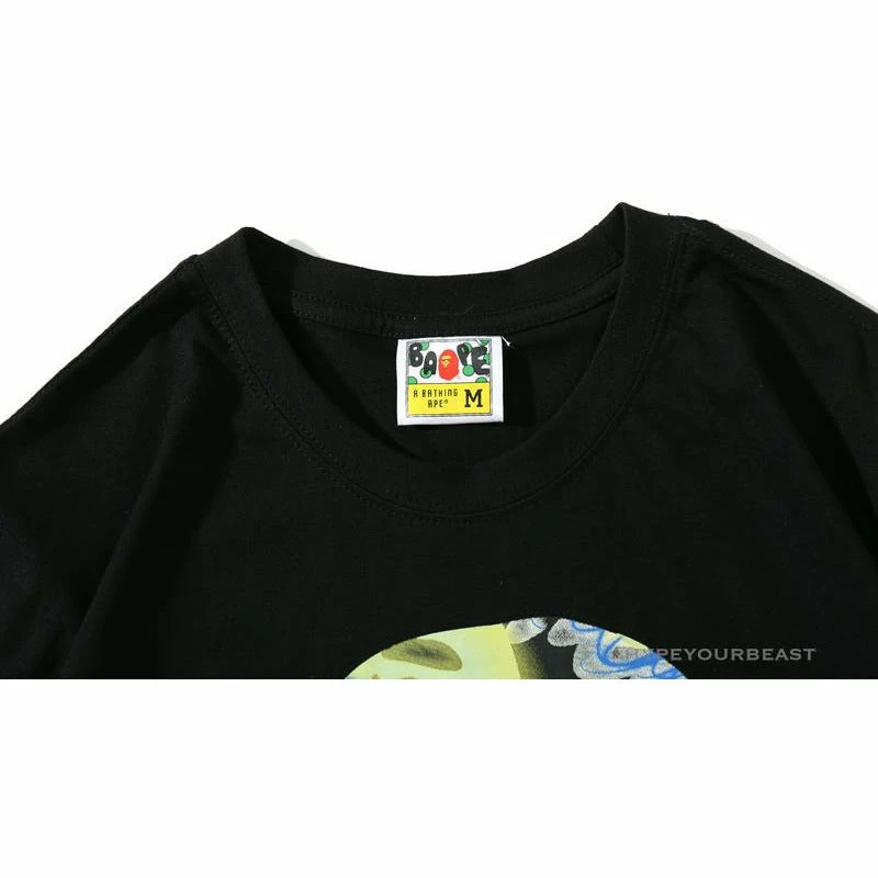 Hypeyourbeast Clothes BAPE Green Ape Head Blue Storm Tee Shirt 'BLACK' 4 Hypeyourbeast Clothes BAPE Green Ape Head Blue Storm Tee Shirt 'BLACK'