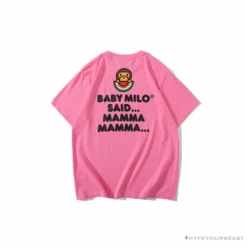 Hypeyourbeast Clothes BAPE Baby Milo Watermelon Little Monkey Tee Shirt 'PINK'