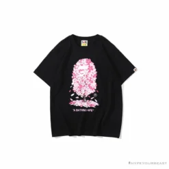Hypeyourbeast BAPE Japan Limited Edition Pink Cherry Tree Tee Shirt 'BLACK' Clothes