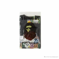 Hypeyourbeast BAPE Ape Man Head 28th Anniversary Camouflage Color Block Tee Shirt 'BLACK' Clothes