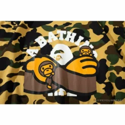 Hypeyourbeast Clothes BAPE KIDS Elbow Hug Gorilla Camouflage Tee Shirt 'YELLOW'