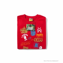 Hypeyourbeast Clothes BAPE Street Graffiti Tee Shirt 'RED'
