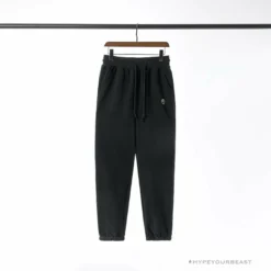 Hypeyourbeast BAPE Classic Ape Head Embroidered Standard Cotton Terry Pants 'BLACK' Clothes