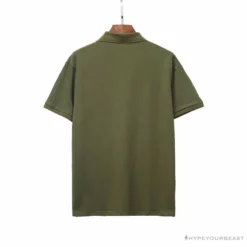 Hypeyourbeast BAPE Classic Ape Head Print Versatile Polo Shirt 'ARMY GREEN'