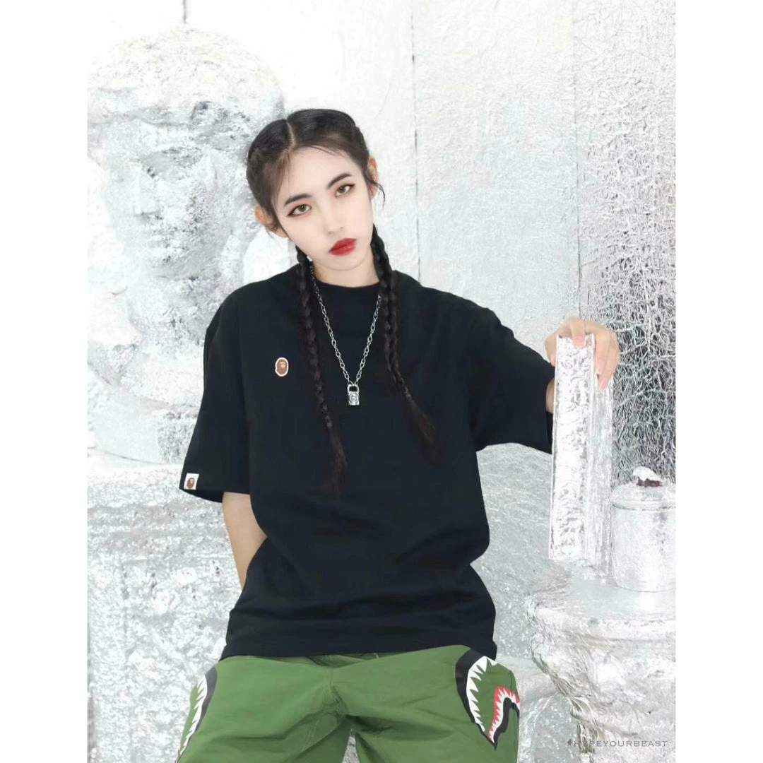Hypeyourbeast Clothes BAPE Classic Embroidered Logo Ape Head Tee Shirt 'BLACK' 14 Hypeyourbeast Clothes BAPE Classic Embroidered Logo Ape Head Tee Shirt 'BLACK'