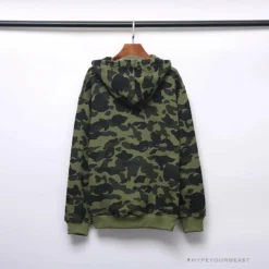 Hypeyourbeast Clothes BAPE X Bathing Ape Head Camouflage Hoodie 'GREEN'