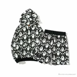 Hypeyourbeast Clothes BAPE X COACH Co-Branded Black-White Shorts