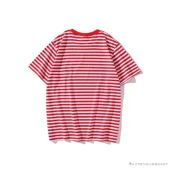 Hypeyourbeast BAPE Baby Milo Rock Bass Player Striped Tee Shirt 'RED' Clothes