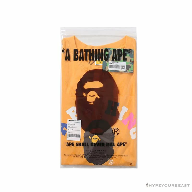 Hypeyourbeast Clothes BAPE Little Ape Head Colorful Classic Tee Shirt 'YELLOW' 4 Hypeyourbeast Clothes BAPE Little Ape Head Colorful Classic Tee Shirt 'YELLOW'