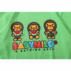 Hypeyourbeast Clothes BAPE Baby Milo Watermelon Little Monkey Tee Shirt 'GREEN' 24 Hypeyourbeast Clothes BAPE Baby Milo Watermelon Little Monkey Tee Shirt 'GREEN'