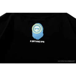 Hypeyourbeast Clothes BAPE Ape Head Blue X Yellow Contrast Letter Tee Shirt