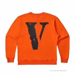 HypeYourBeast Shirts Vlone Black Shirt - Orange