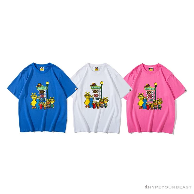 Hypeyourbeast BAPE Baby Milo Sesame Street Carp Streamer Tee Shirt 'WHITE' Clothes 7 Hypeyourbeast BAPE Baby Milo Sesame Street Carp Streamer Tee Shirt 'WHITE' Clothes