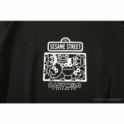 Hypeyourbeast BAPE Baby Milo Sesame Street Plain Tee Shirt 'BLACK'