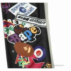 Hypeyourbeast BAPE Badge LOGO Sticker Style Stitching Pants