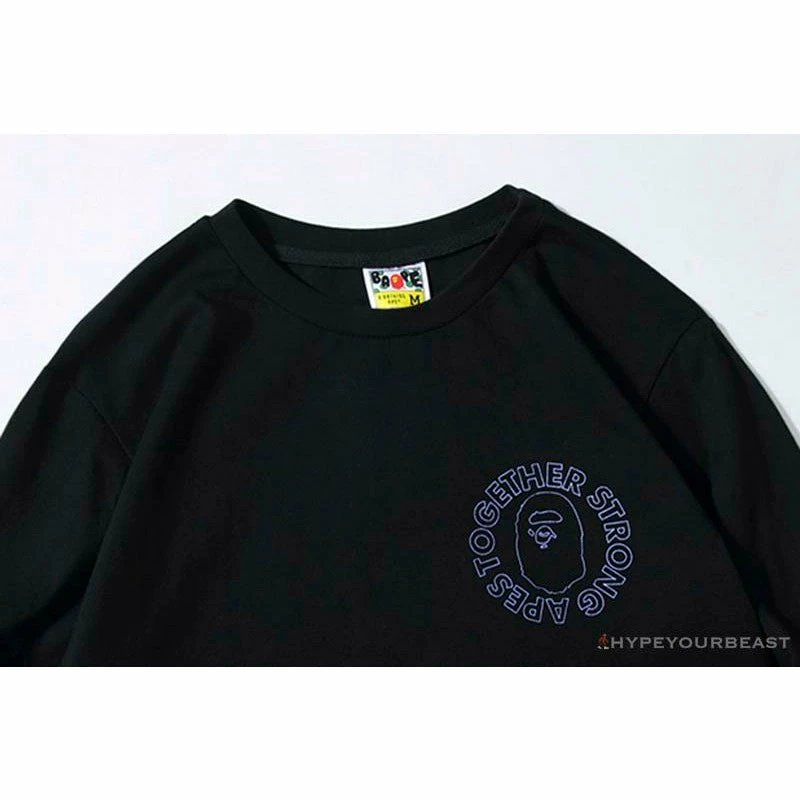 Hypeyourbeast Clothes BAPE APES TOGETHER English Alphabet Ape Head Long Sleeve Shirt 'BLACK' 5 Hypeyourbeast Clothes BAPE APES TOGETHER English Alphabet Ape Head Long Sleeve Shirt 'BLACK'