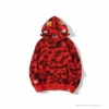 Hypeyourbeast Clothes BAPE Camo Hoodie Shark Head 'RED'