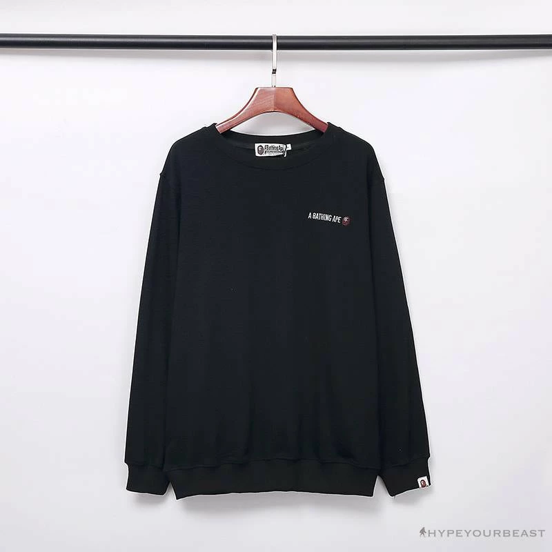 Hypeyourbeast Clothes BAPE Behind The Great Ape-Man Head Long Sleeve Shirt 'BLACK' 1 Hypeyourbeast Clothes BAPE Behind The Great Ape-Man Head Long Sleeve Shirt 'BLACK'