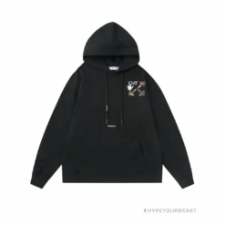 HypeYourBeast Off White Hoodie Jabba Flower - Black Hoodies & Jackets