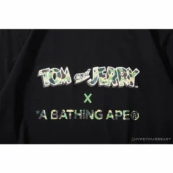 Hypeyourbeast Clothes BAPE Little Ape Head Tom And Jerry Chase Tee Shirt 'BLACK'