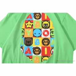 Hypeyourbeast Clothes BAPE Baby Milo Color Square Ape Head Tee Shirt 'GREEN'