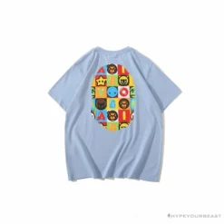 Hypeyourbeast BAPE Baby Milo Color Square Ape Head Tee Shirt 'BLUE' Clothes