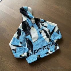 HypeYourBeast Supreme Penguins Hooded Fleece Jacket Blue Hoodies & Jackets 10 HypeYourBeast Supreme Penguins Hooded Fleece Jacket Blue Hoodies & Jackets