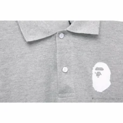 Hypeyourbeast BAPE Classic Ape Head Print Versatile Polo Shirt 'GREY'