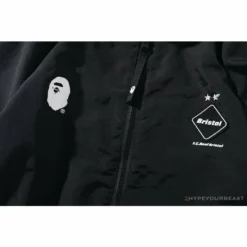 Hypeyourbeast BAPE X FCRB Joint Double Zip Camouflage Hoodie 'BLACK' Clothes