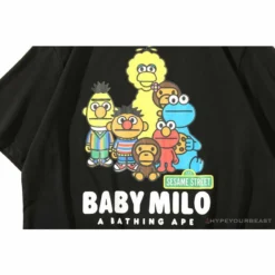 Hypeyourbeast BAPE Baby Milo Sesame Street Plain Tee Shirt 'BLACK'