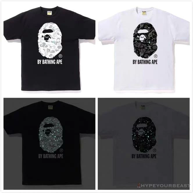 Hypeyourbeast Clothes BAPE Starry Sky Camouflage Luminous Great Ape Man Head Tee Shirt 'BLACK' 11 Hypeyourbeast Clothes BAPE Starry Sky Camouflage Luminous Great Ape Man Head Tee Shirt 'BLACK'