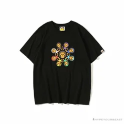 Hypeyourbeast BAPE Baby Milo Ring Colorful Kaleidoscope Tee Shirt 'BLACK' Clothes
