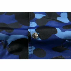 Hypeyourbeast BAPE X RUSSELL ATHLETIC Drawstring Camouflage Sweater 'BLUE' Clothes