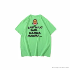 Hypeyourbeast Clothes BAPE Baby Milo Watermelon Little Monkey Tee Shirt 'GREEN'