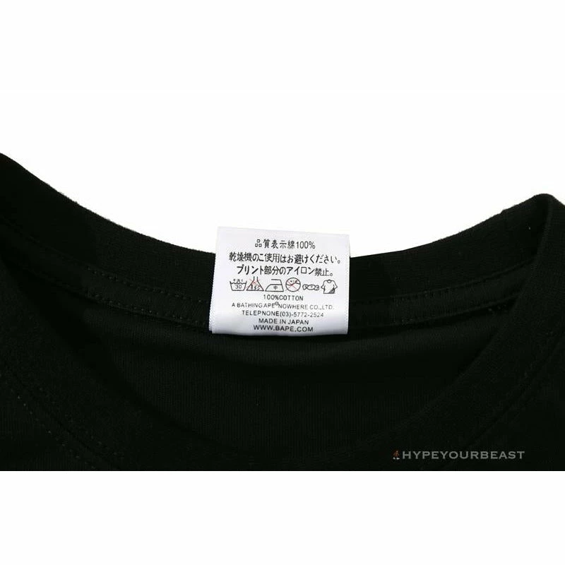 Hypeyourbeast Clothes BAPE Green Ape Head Blue Storm Tee Shirt 'BLACK' 5 Hypeyourbeast Clothes BAPE Green Ape Head Blue Storm Tee Shirt 'BLACK'