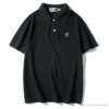 Hypeyourbeast BAPE Solid Color Versatile Embroidered Ape Head Small Badge Polo Shirt 'BLACK' Clothes