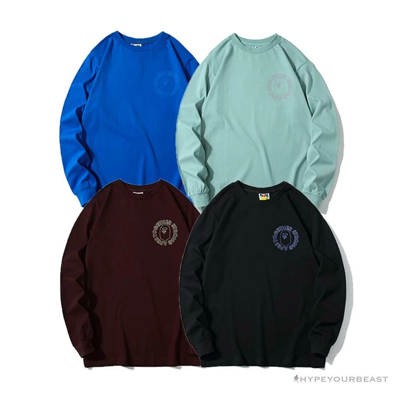 Hypeyourbeast Clothes BAPE APES TOGETHER English Alphabet Ape Head Long Sleeve Shirt 'BLACK' 9 Hypeyourbeast Clothes BAPE APES TOGETHER English Alphabet Ape Head Long Sleeve Shirt 'BLACK'