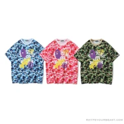 Hypeyourbeast BAPE Ape Head Star Camouflage Shading Tee Shirt 'PINK' Clothes